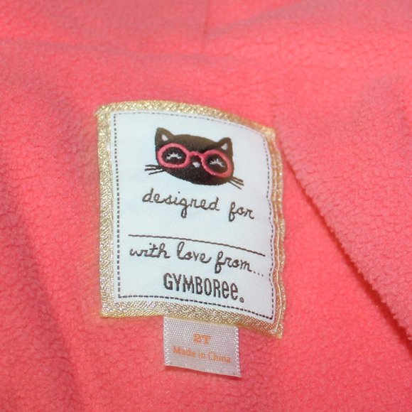 ✨2/$25 Gymboree Girls Leopard Hooded Zip Up Jacket Coat Fleece Lining 2T - Picture 3 of 4